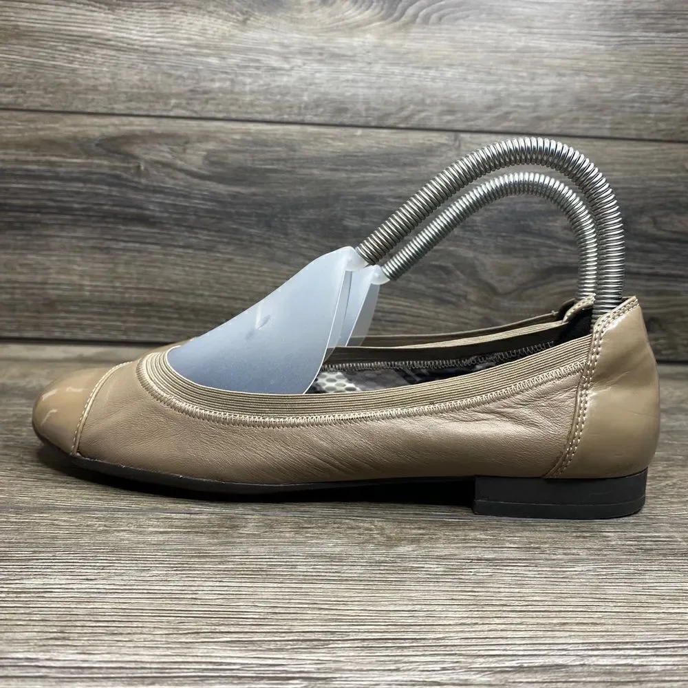Naturalizer N5Contour Tan Leather Slip-on Flats Shoes 7 Loafers Comfort